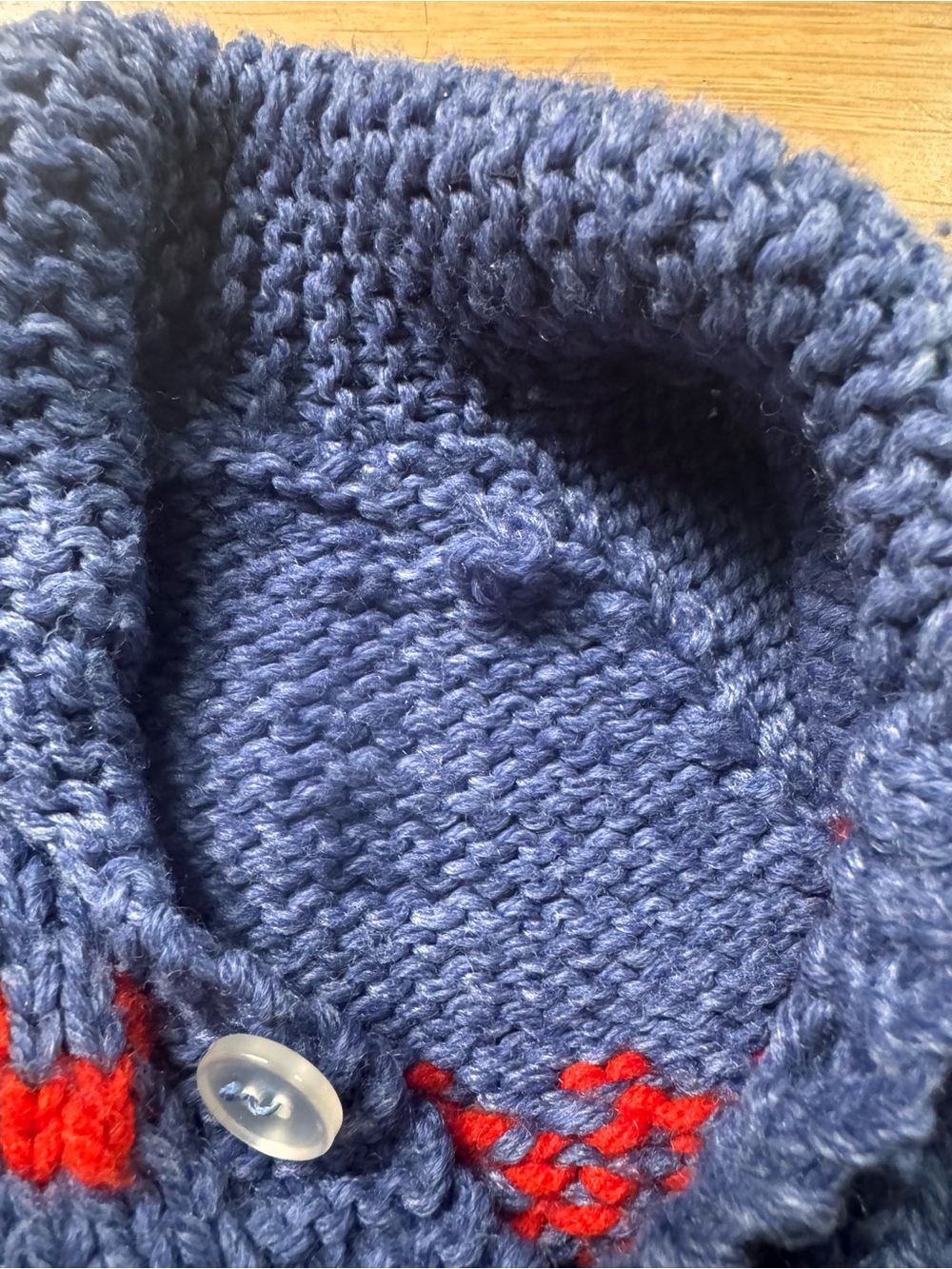 Hand knit 18-24 month Navy Knit Button Cardigan - Picture 9 of 10